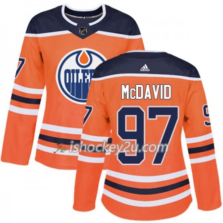 Dame NHL Edmonton Oilers Trøje Connor McDavid 97 Adidas 2017-2018 Orange Authentic